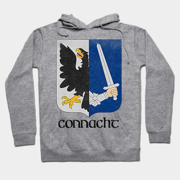 Connacht  / Irish Vintage Style Crest Coat Of Arms Design Hoodie by feck!